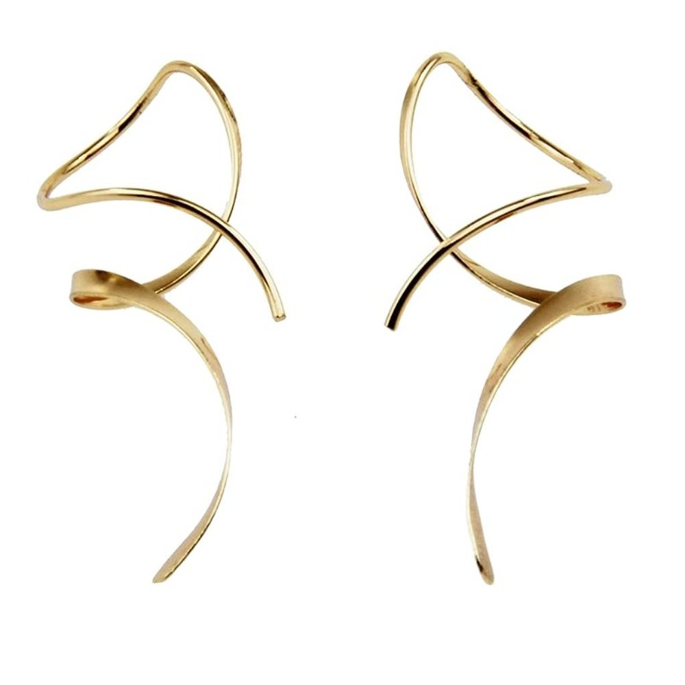 ♡  Gold Spiral threader earrings ♡